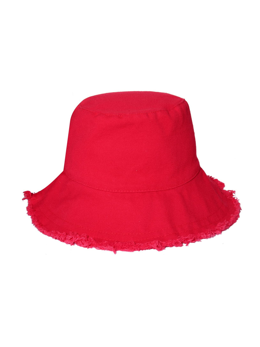 Sun Hats for Women Summer Casual Wide Brim Cotton Bucket Hat | Red | Size OS